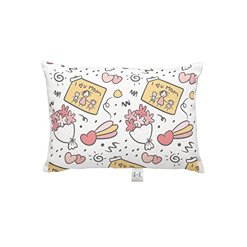 Prints and Cuts Toddler/Baby/New Born Pillow with Extra Soft Pillow Cover - I Love You Mom - 9" x 12" - Baby Pillow for Bedding, Bed Set - (Set of 1)