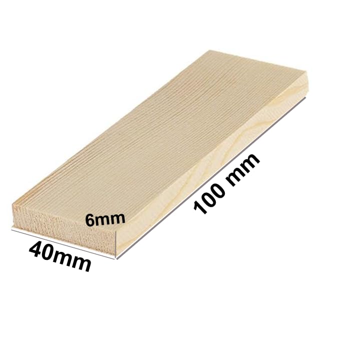 ShopTwiz 10 Pieces Natural Pine Wood Rectangle Board Panel for Arts Craft (Size 20 cm x 4cm x 6mm)