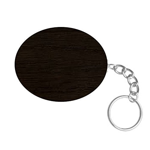 ShopTwiz Black Leopard Printed Wooden (Oval Shape) Keyring