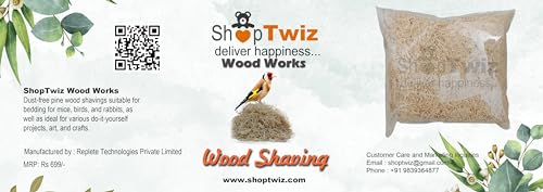 ShopTwiz Wood Shaving Bedding for Mouse, Birds, Snake, Turtle, and Other Reptiles Dustless