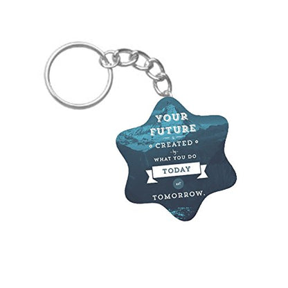 ShopTwiz Your Future?? Printed Wooden (Hexagon) Keyring