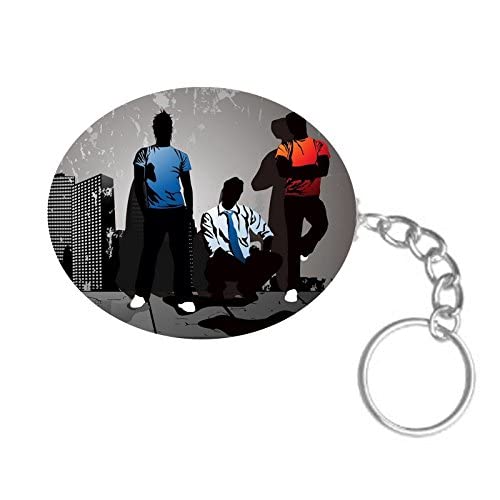ShopTwiz Boy and The City Printed Wooden (Oval Shape) Keyring