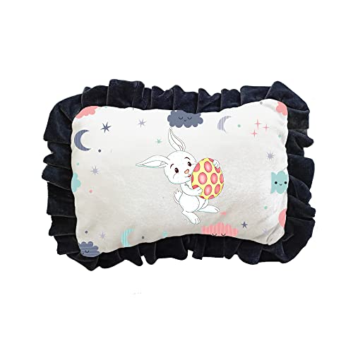 Prints and Cuts Rabbit with Egg Infants Head Shape Ultra Soft Pillow for Kids/Toddler/Baby (0-2 Years)