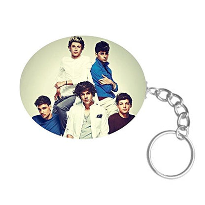 ShopTwiz One Direction Printed Wooden (Oval Shape) Keyring