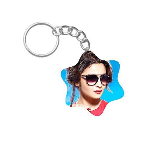 ShopTwiz Alia Bhatt Printed Wooden (Hexagon) Keyring