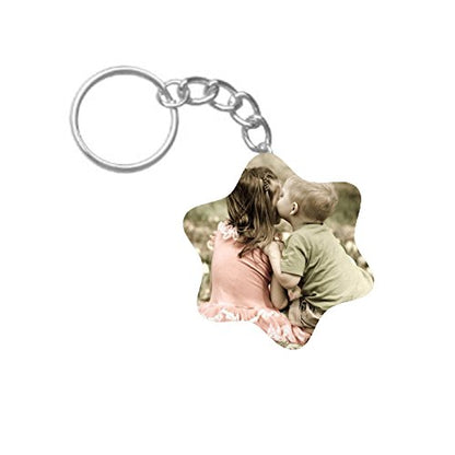 ShopTwiz Kids Lovers Printed Wooden (Hexagon) Keyring