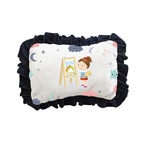 Prints and Cuts Kids Art Rainbow Infants Head Shape Ultra Soft Pillow for Kids/Toddler/Baby (0-2 Years)
