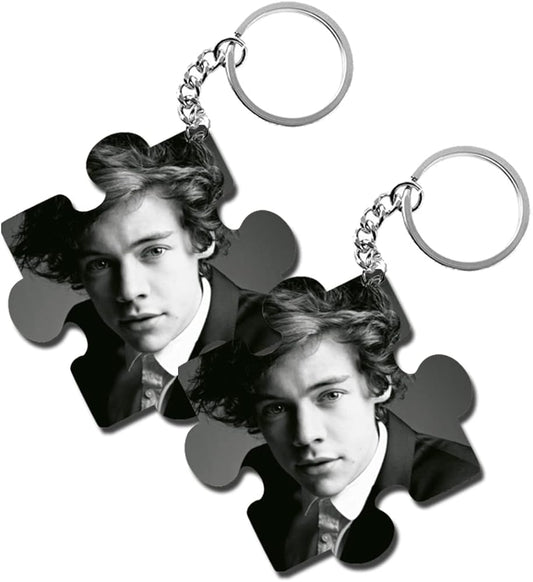 ShopTwiz Harry Styles (B&W) Wooden Puzzle Key Ring (Set of 2)