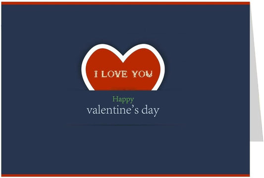 ShopTwiz I Love You - Happy Valentines Day Printed Greeting Card