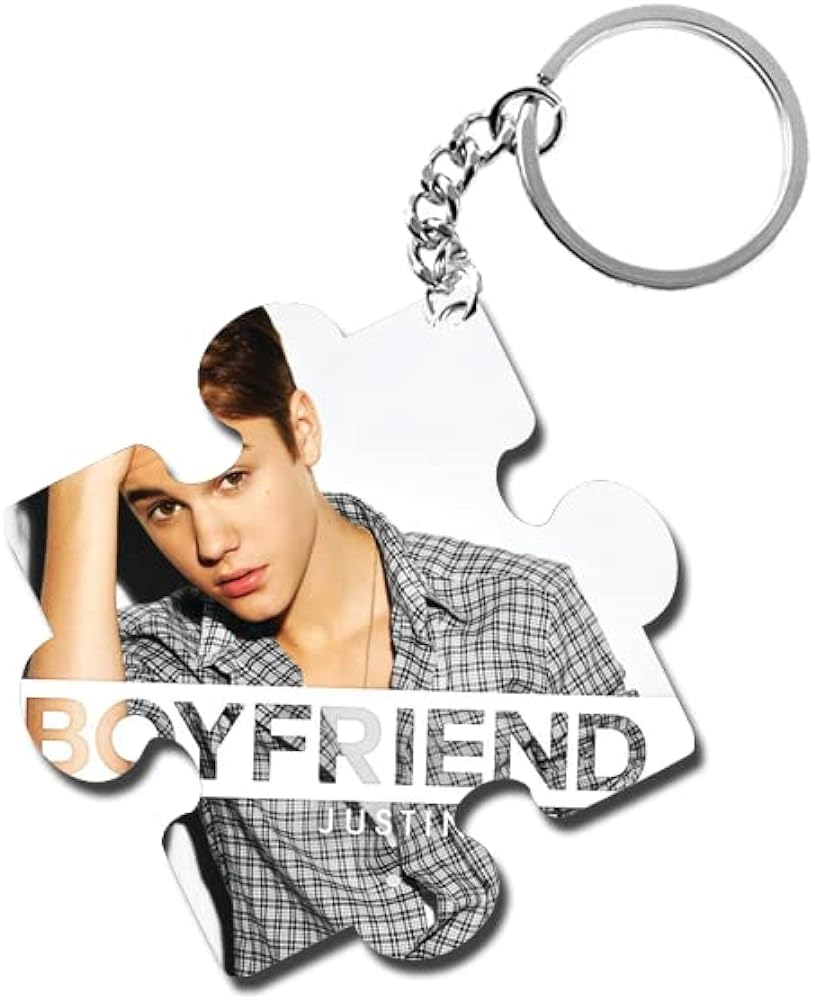 ShopTwiz Justin Bieber (Boyfriend) Wooden Puzzle Key Ring (Set of 2)