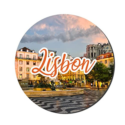 Prints and Cuts Lisbon Wooden Decorative Large Fridge Magnet