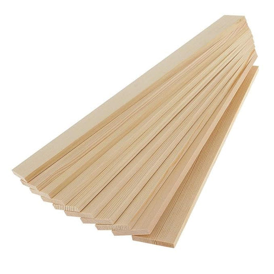 ShopTwiz Natural Pine Wood Rectangle Board Panel for Arts Craft (10 Pieces) 30cm x 4 cm (6mm Thickness)