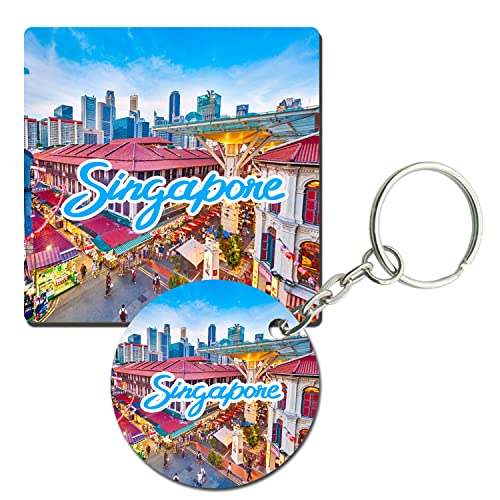 Prints and Cuts Singapore Set of Fridge Magnet and Key Chain (Combo)