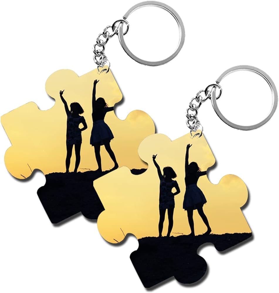 ShopTwiz Best Friends Wooden Puzzle Key Ring (Set of 2)