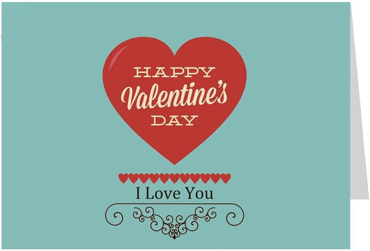 ShopTwiz Happy Valentines Day - I Love You Printed Greeting Card