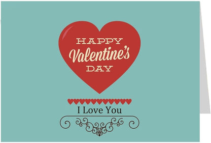 ShopTwiz Happy Valentines Day - I Love You Printed Greeting Card