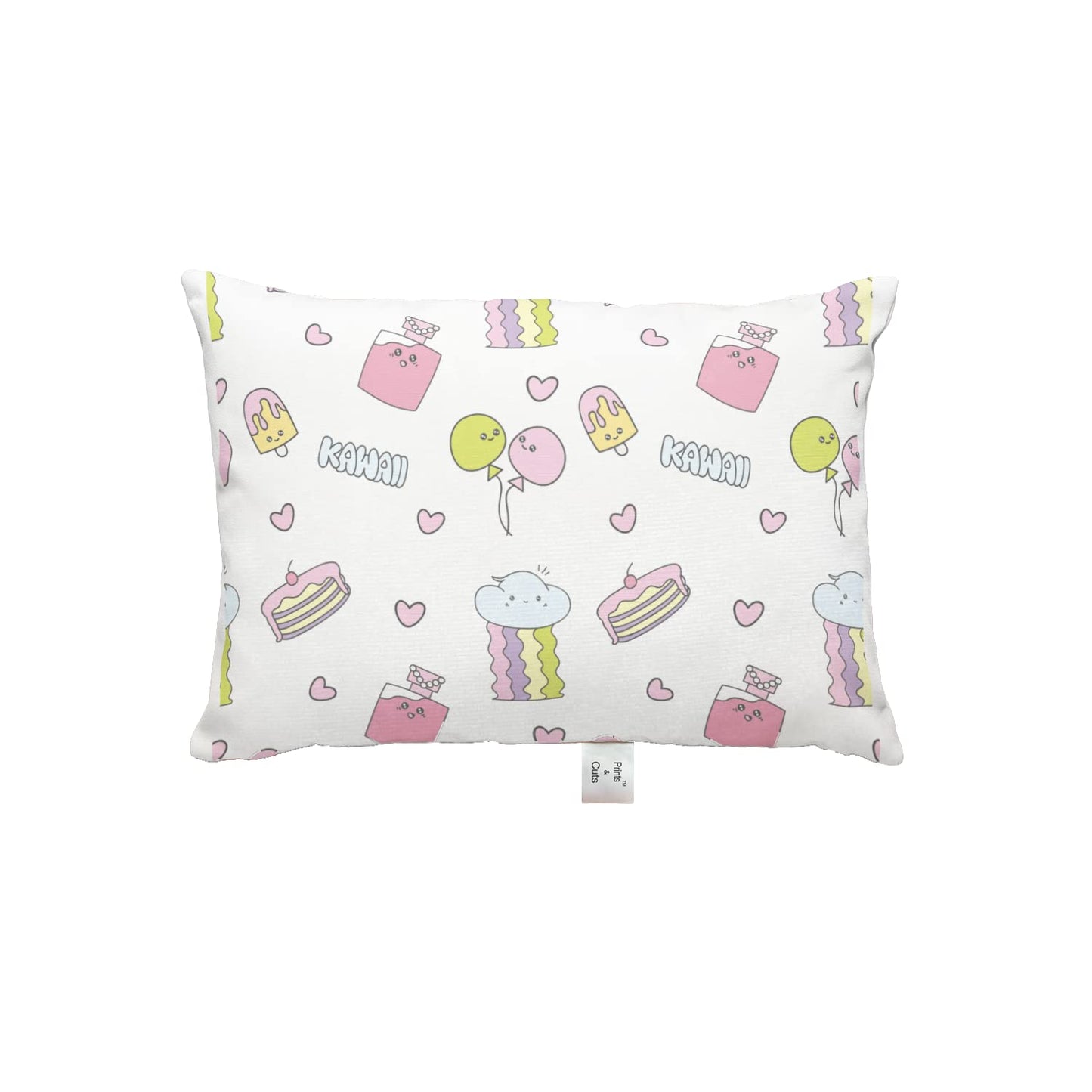 Prints and Cuts Toddler/Baby/New Born Pillow with Extra Soft Pillow Cover - Baby Emoji - 9" x 12" - Baby Pillow for Bedding, Bed Set - (Set of 1)
