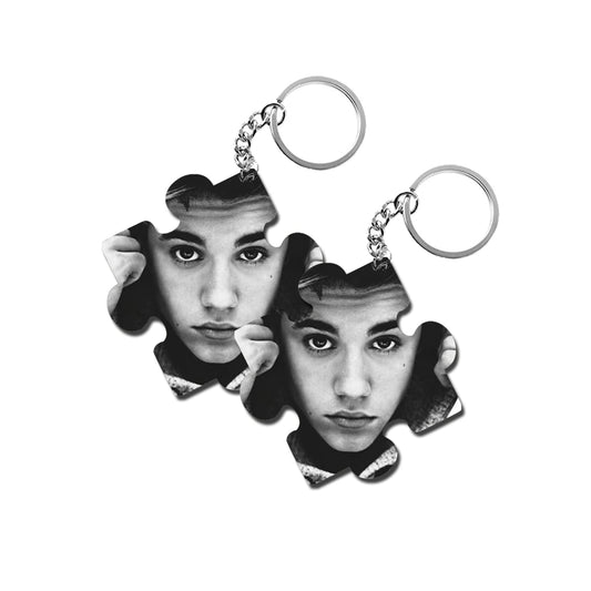 ShopTwiz JB (Justin Bieber) Wooden Puzzle Key Ring (Set of 2)