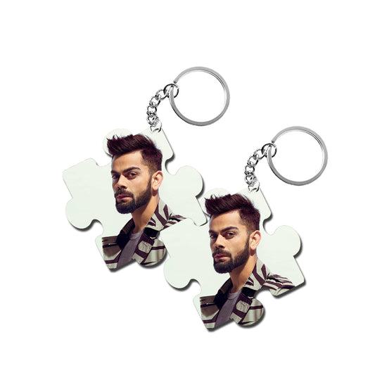 ShopTwiz Virat Wooden Puzzle Key Ring (Set of 2)