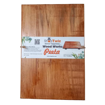 ShopTwiz Wooden Peedha/Chawki/Peeta/Patli Bajot/Peetalu/Patla/Manai/Palagai Asana for Pooja Ghar or Wedding Decor (Size 18 inch x 12 inch)