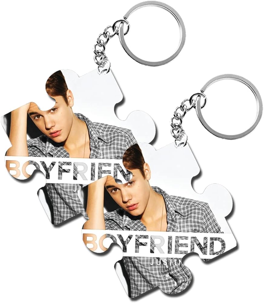 ShopTwiz Justin Bieber (Boyfriend) Wooden Puzzle Key Ring (Set of 2)