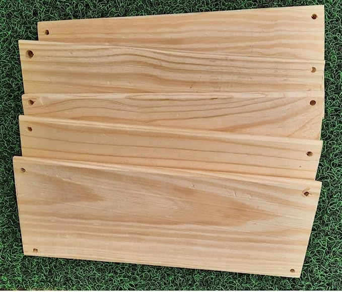 ShopTwiz Pinewood Plank for Macrame Products | Rectangle Wooden Plank for Crafting | Solid and Natural Wooden Plank | DIY | Pack of 4Pcs, 5 x 16 Inches