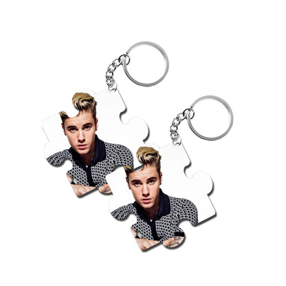 ShopTwiz Justin Bieber (JB) Wooden Puzzle Key Ring (Set of 2)