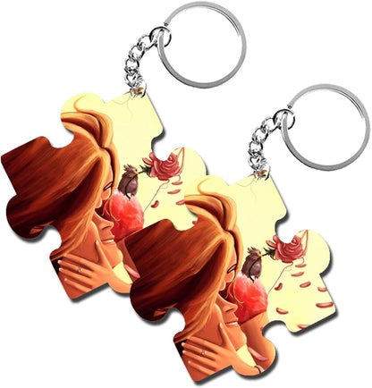 ShopTwiz Love Wooden Puzzle Key Ring (Set of 2)