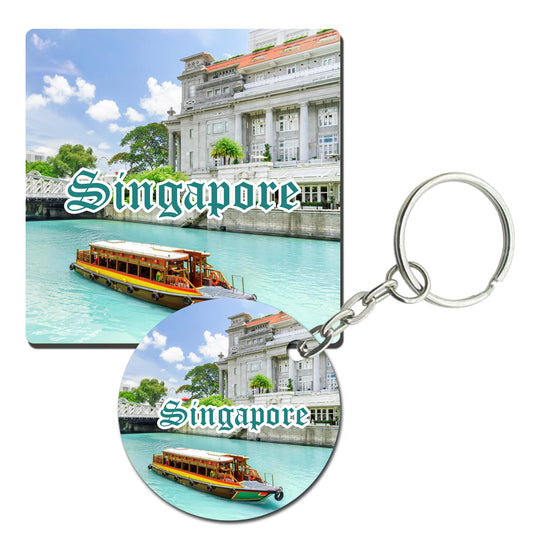 Prints and Cuts Singapore Tour Set of Fridge Magnet and Key Chain (Combo)