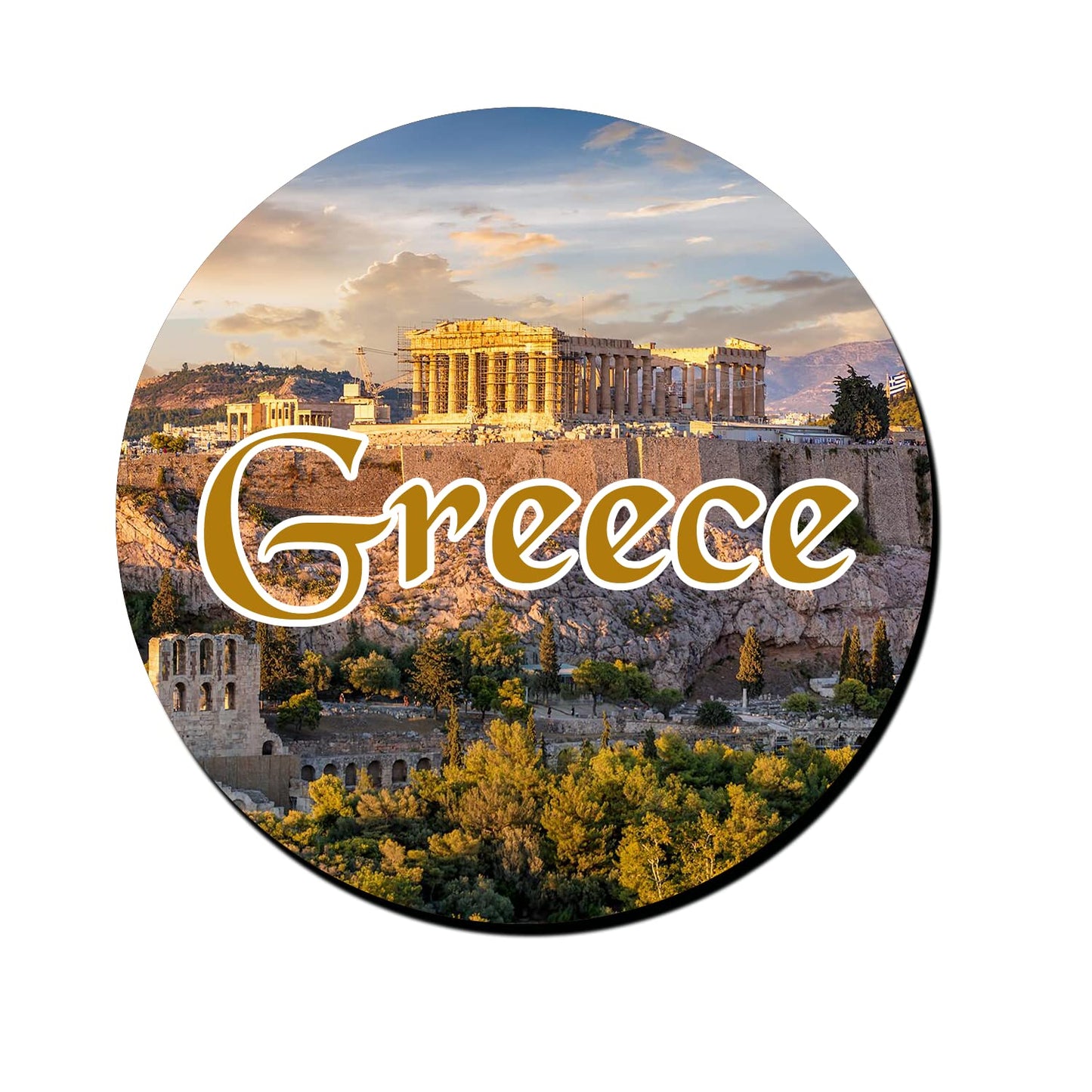 ShopTwiz Greece Tourism Decorative Large Fridge Magnet