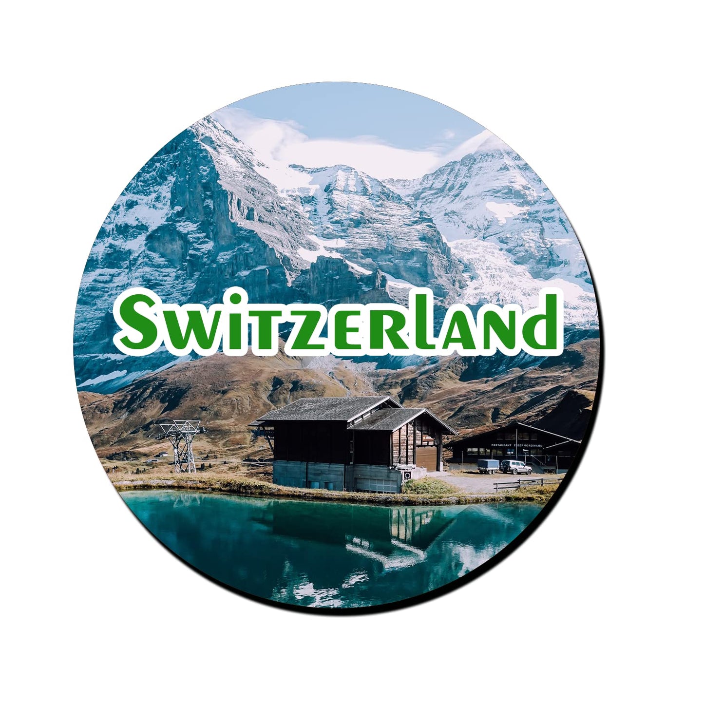 ShopTwiz Switzerland View Decorative Large Fridge Magnet
